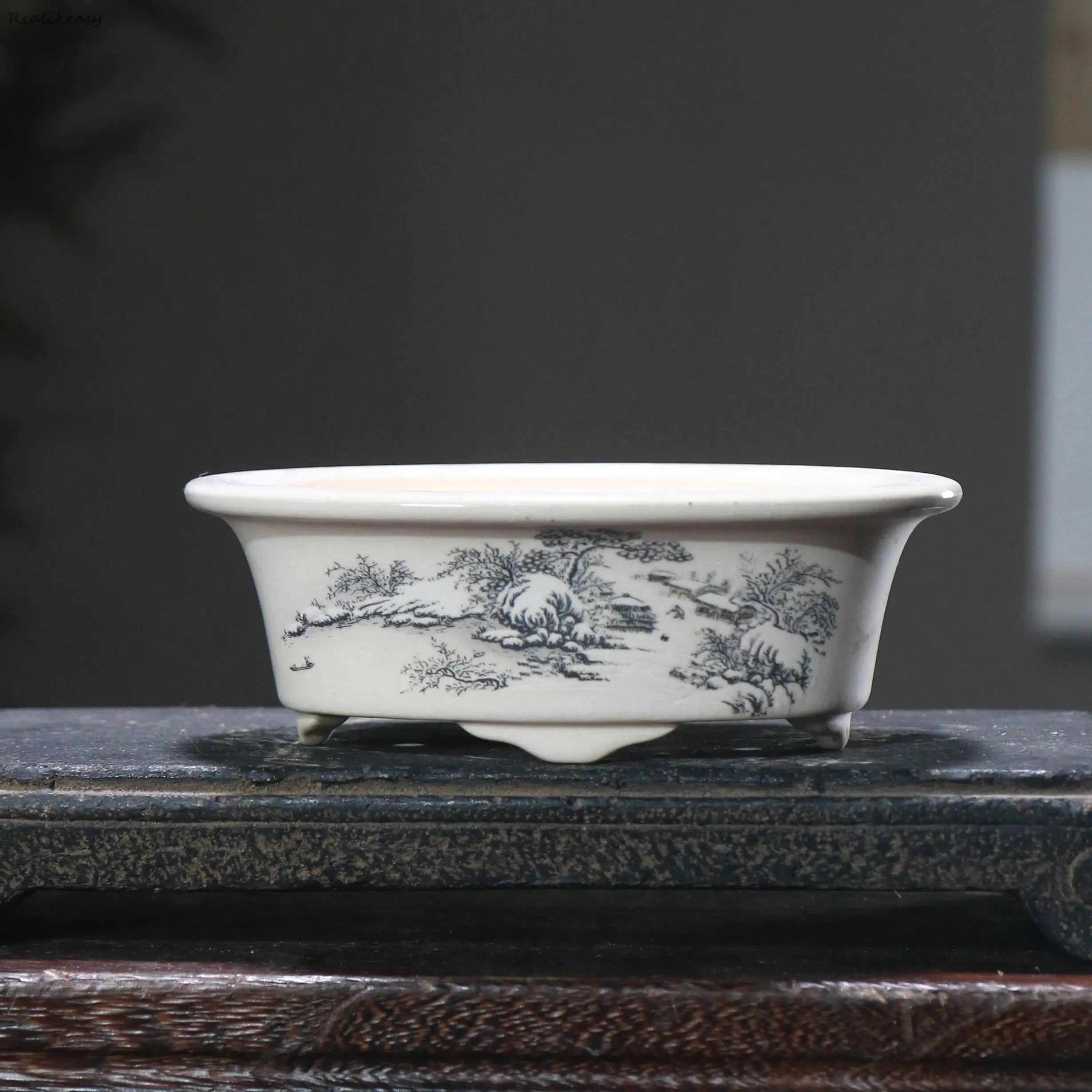 6Size Purple Sand Flower Pot Ceramic Bonsai Pot Handmade