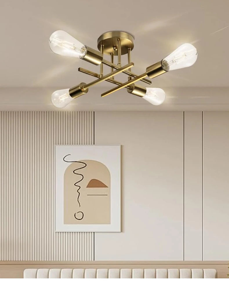 Nordic Semi Recessed Bedroom Chandelier