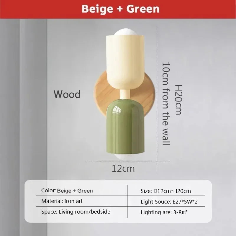 Cream Double Head Wall Lamp