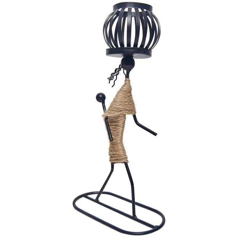 Nordic Metal Candlestick Abstract Character Sculpture Candle Holder