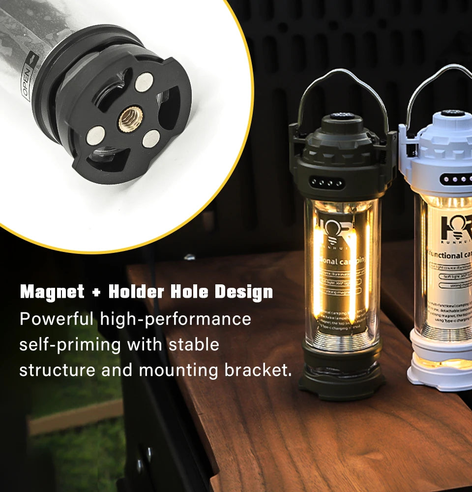 DOTWISE 3000mAH Camping Portable Retro Lantern Camping Lighthouse Tent
