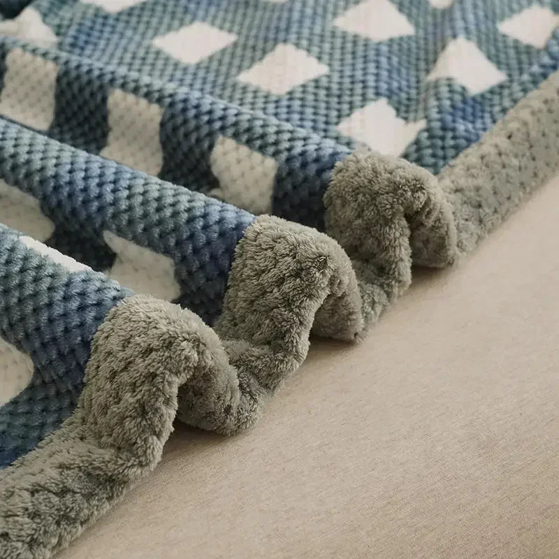 Knit Blanket Throw Soft Chenille Yarn Knitted Blanket Machine
