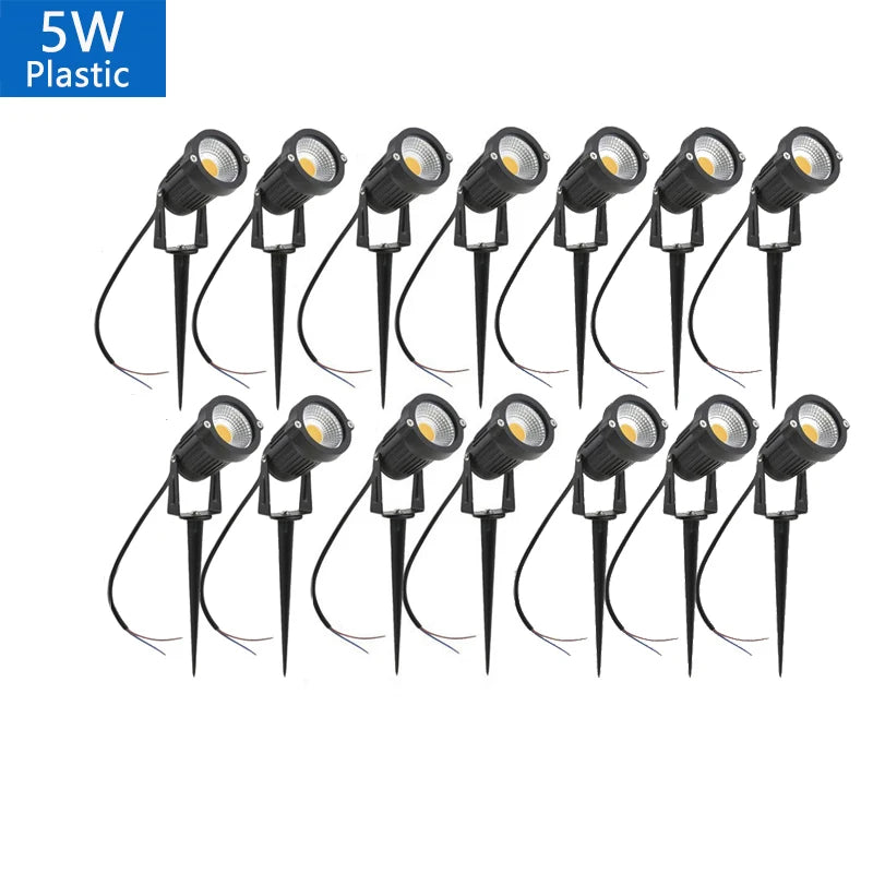 LED Garden Lawn Spike Light Set