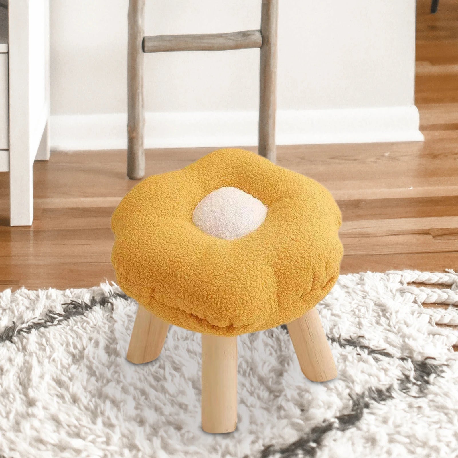 Wooden Small Foot Stool, Non Slip Footrest
