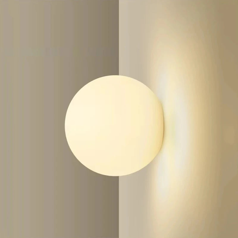 French Bauhaus Glass Ball Wall Lamp