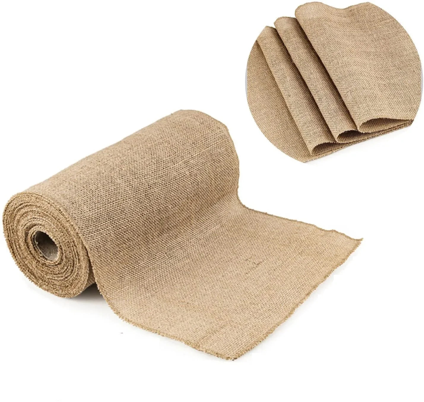 Wide Jute Burlap Table Runner Roll