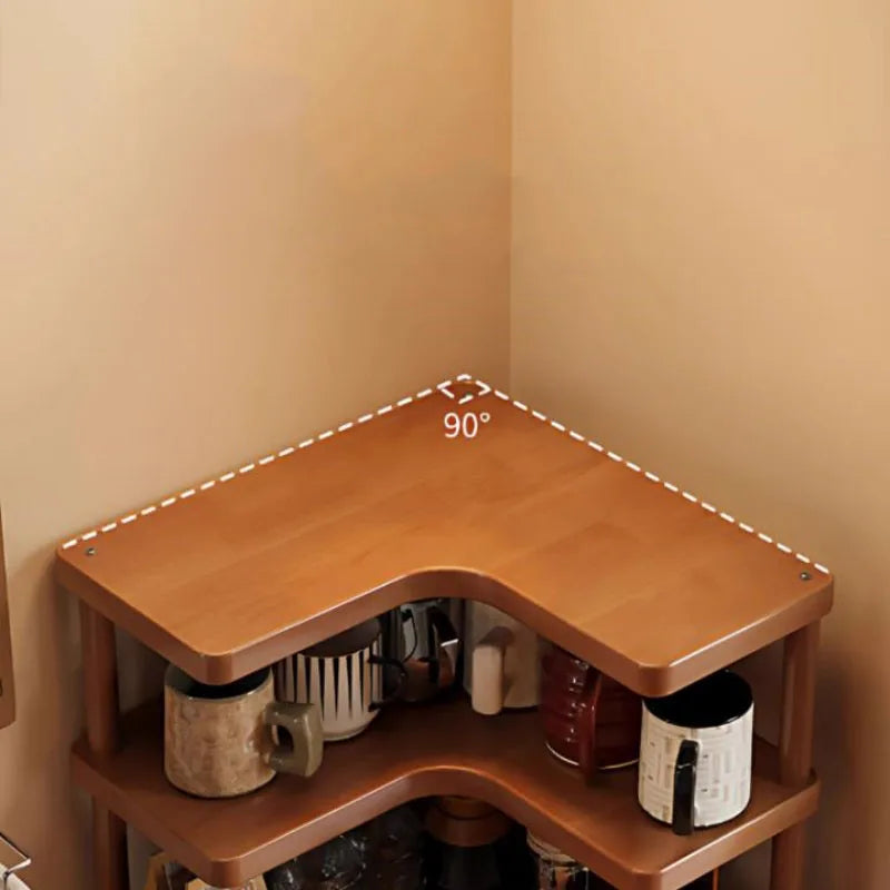 Wooden Tea Room Storage Rack