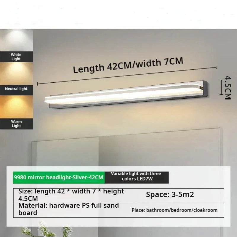 Frameless Waterproof Mirror Light