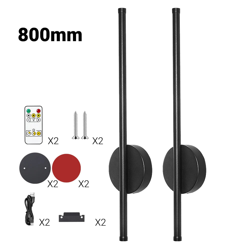 2-pack Rechargeable Wall Light LED 50 80cm Dimming Wall Sconce with