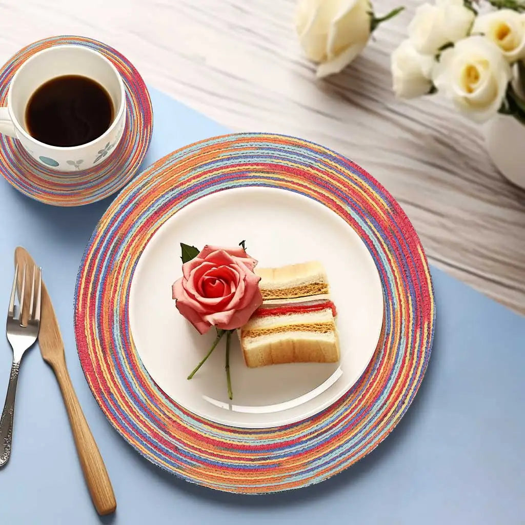 Braided Round Placemat and Coaster Set