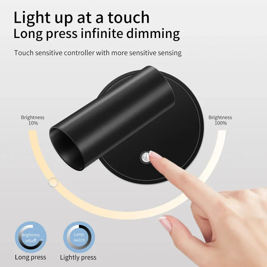 Touch Sensor USB Rechargeable LED Wall Lamp