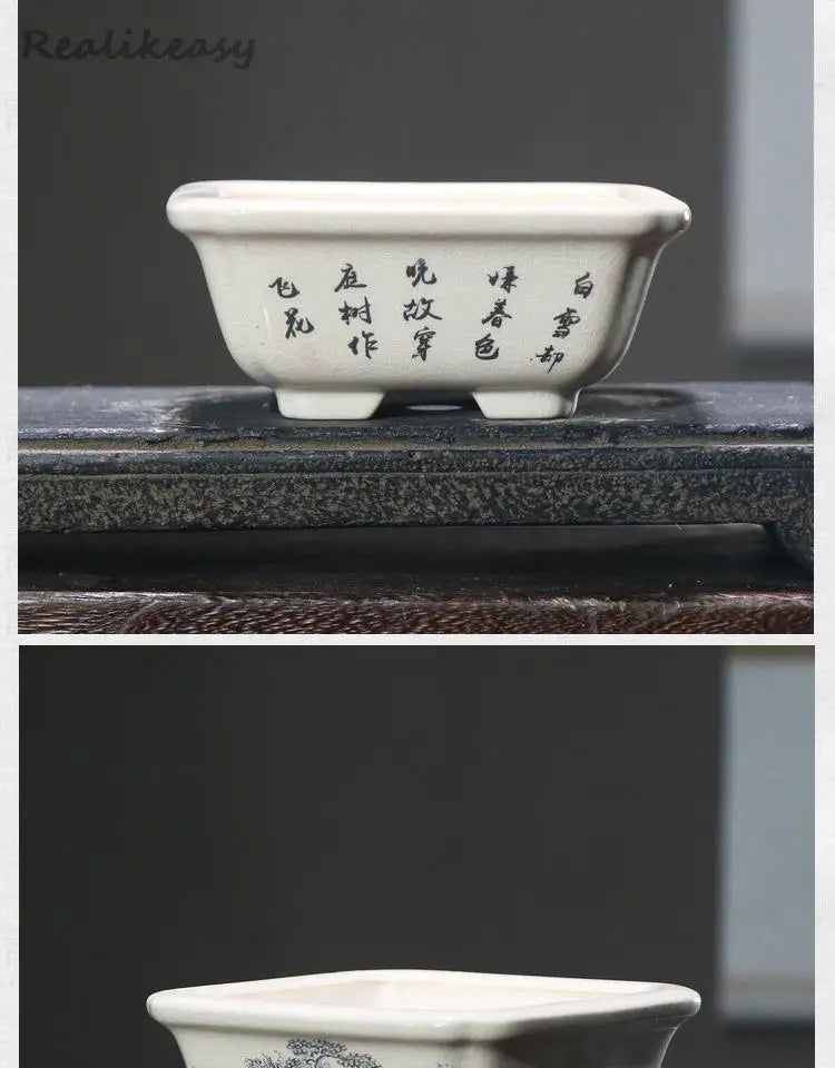 6Size Purple Sand Flower Pot Ceramic Bonsai Pot Handmade