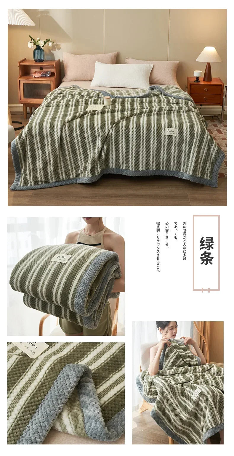 Knit Blanket Throw Soft Chenille Yarn Knitted Blanket Machine