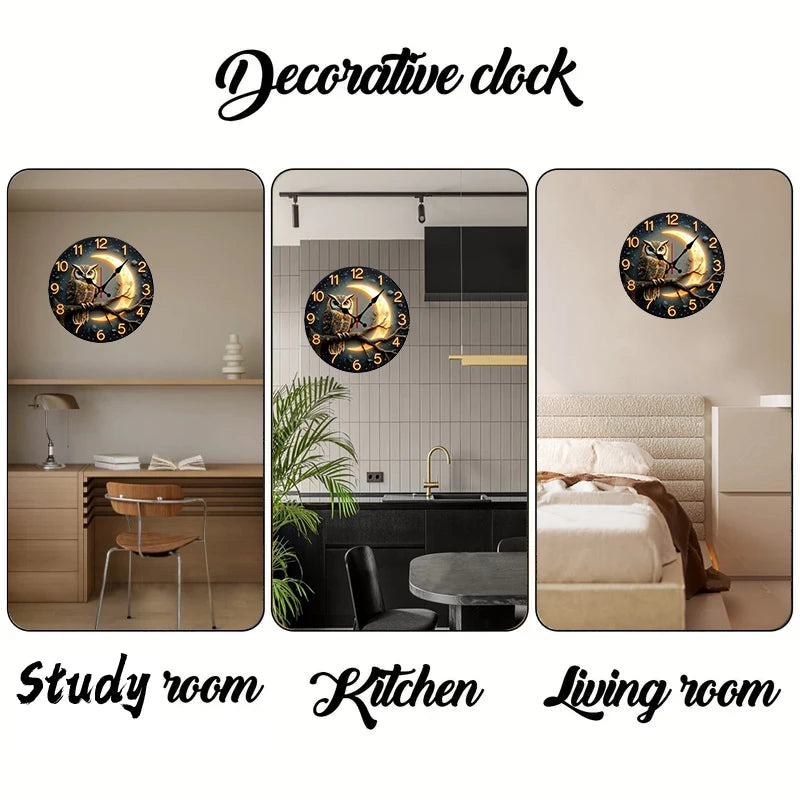 Moonlight Wooden Wall Clock