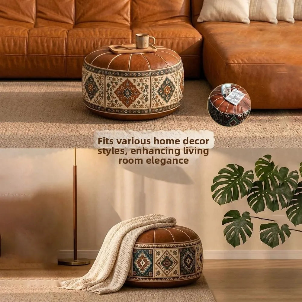 Boho Printed Fillable Storage Pouf