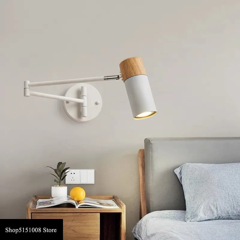 Modern Rocking Arm LED Wall Lamp Restaurant Bedroom Retractable Swing