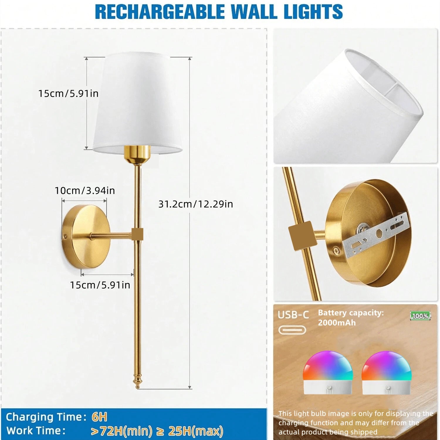 Wireless 10 Color Wall Lamp