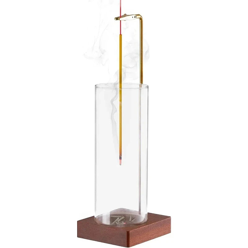 Incense Stick Holder with Removable Glass Ash Catcher