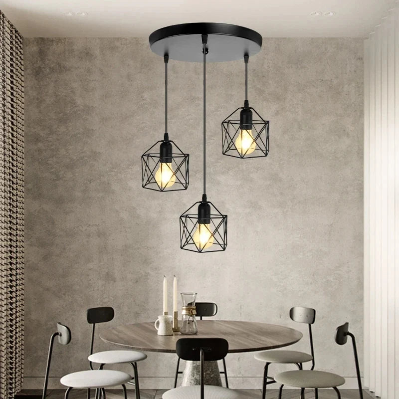 Staged Dining Room Lighting Set