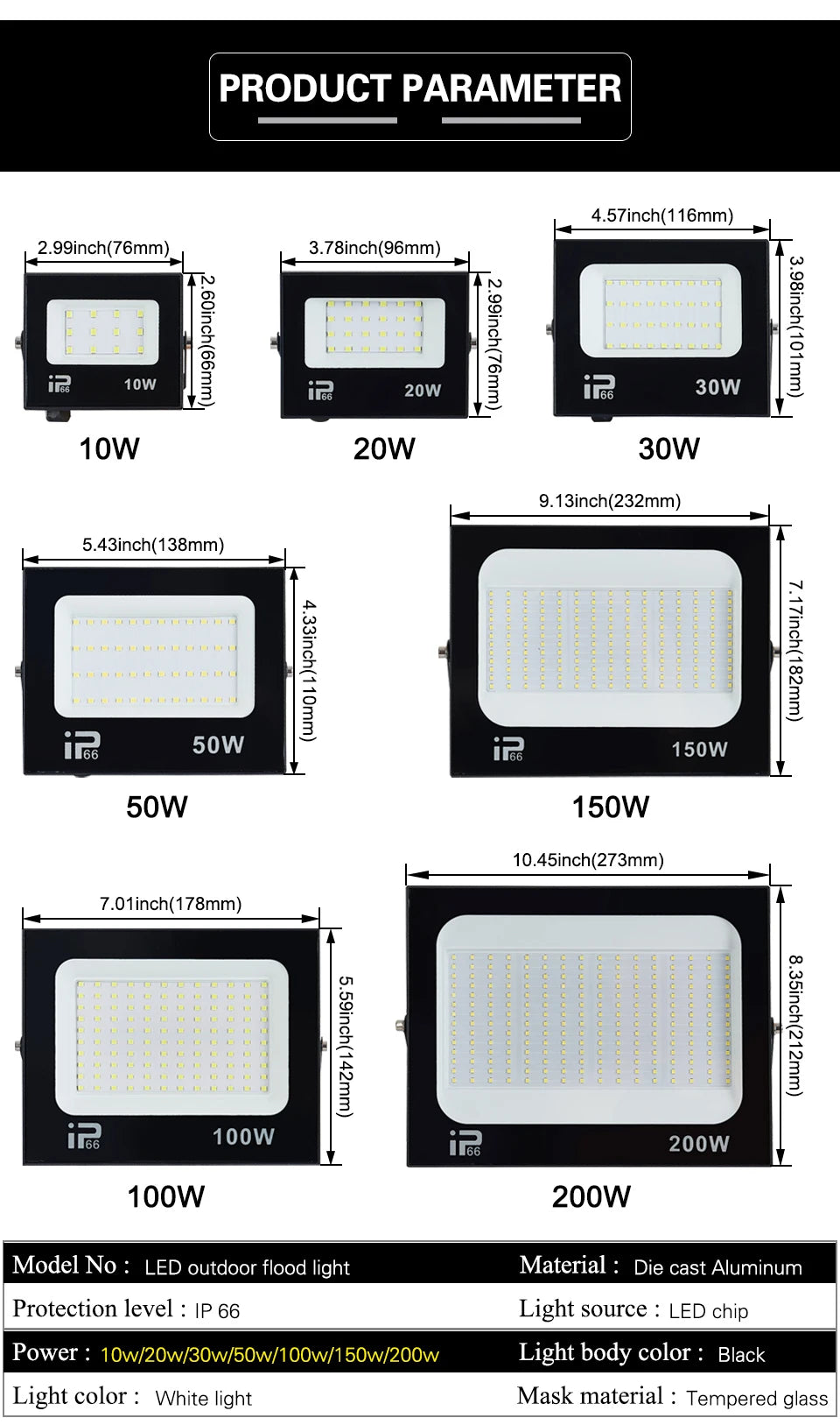 Waterproof LED Outdoor Floodlight