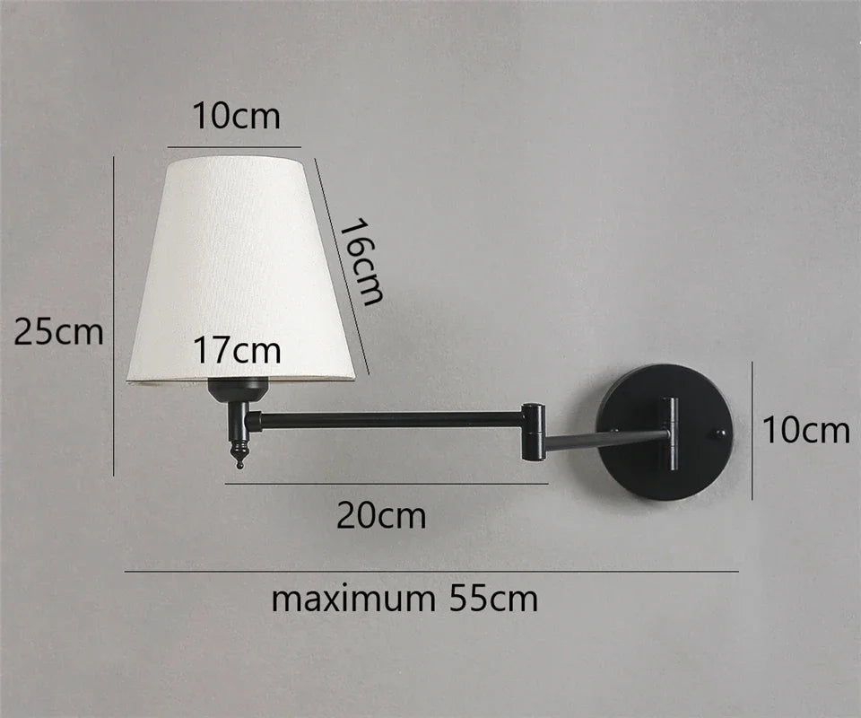 Folding Rocker Arm Wall Lamp
