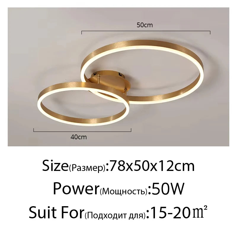 Gold Multi Ring LED Chandelier