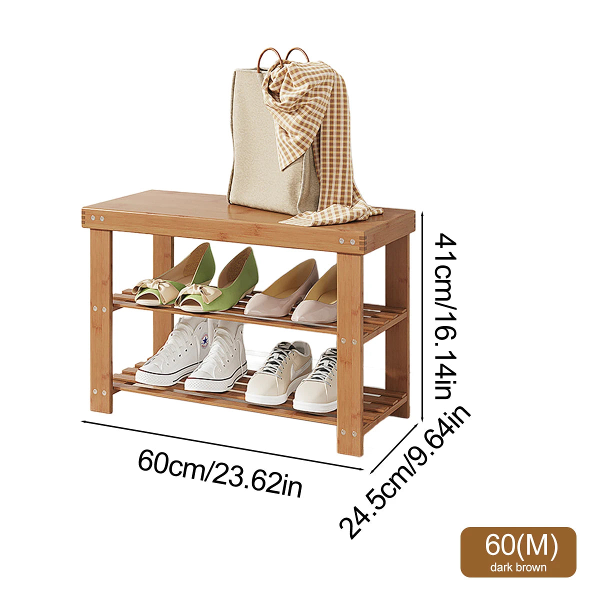 Stackable Bamboo Shoe Rack