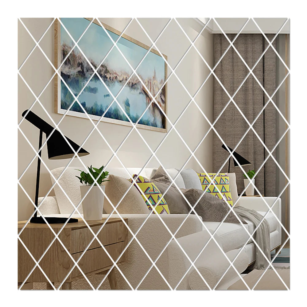 3D Diamond Mirror Wall Sticker Set
