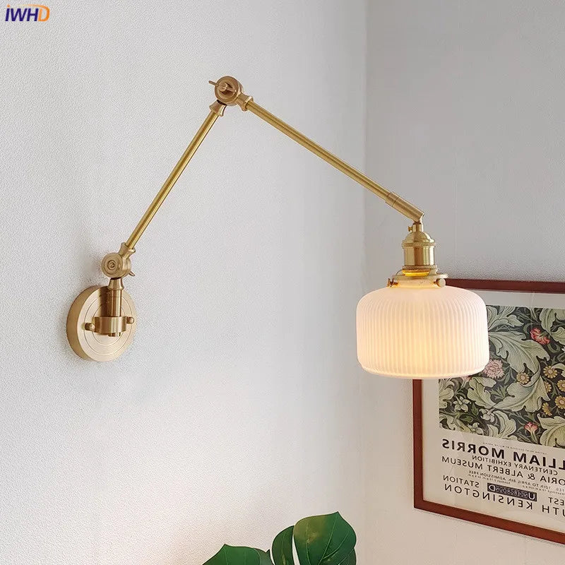 IWHD 2022 New Ceramic Copper LED Wall Lamp Beside Left And Right Rotate