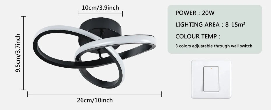 Household Three Colour LED Ceiling Light