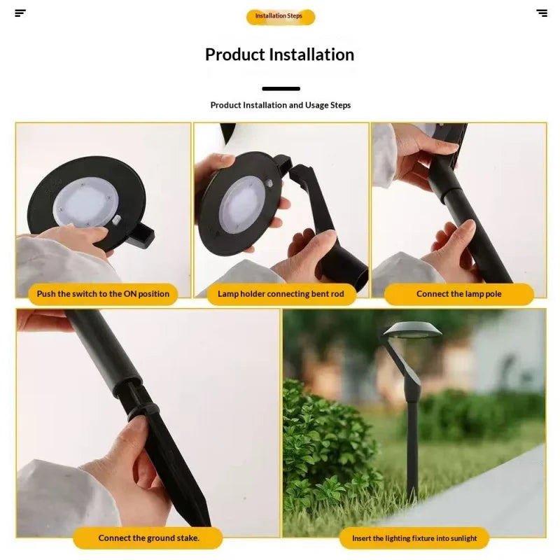 2pc Solar Energy Saving Lamp Super Bright Solar Lawn Lamp Waterproof