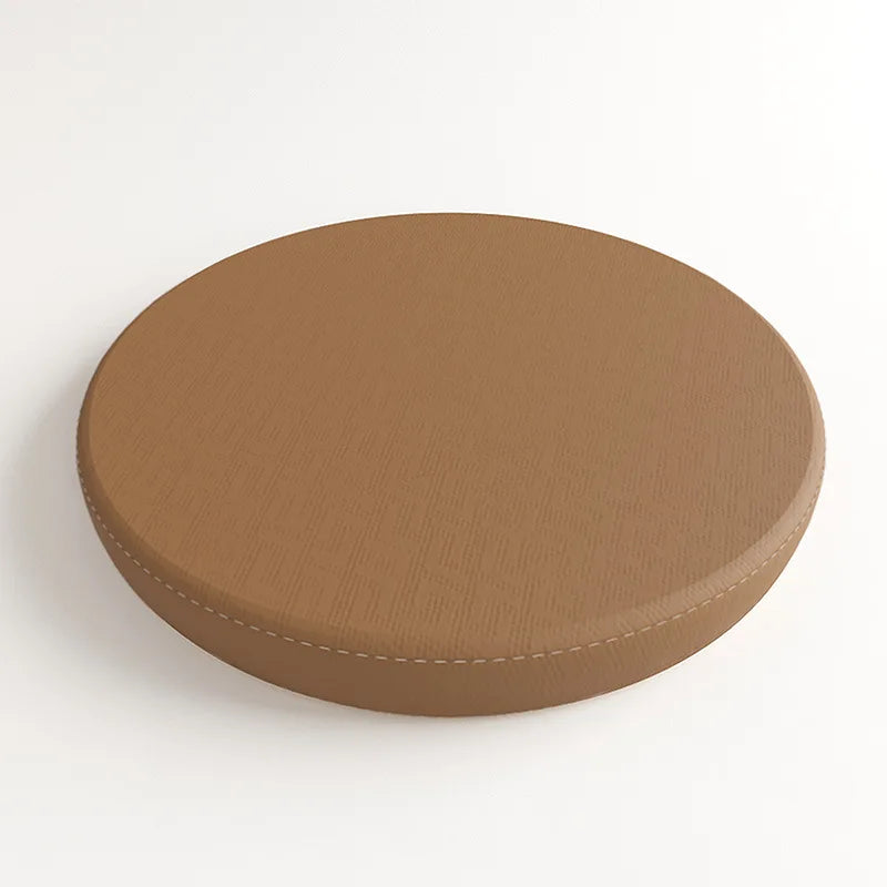 Round Leather Memory Foam Seat Pad
