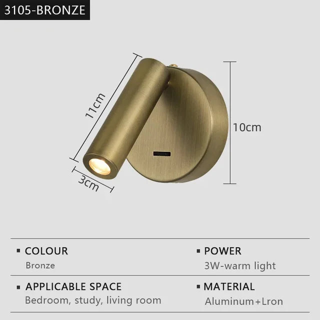 Modern LED Wall lights Rotatable Adjustable Reading Lights Bedroom