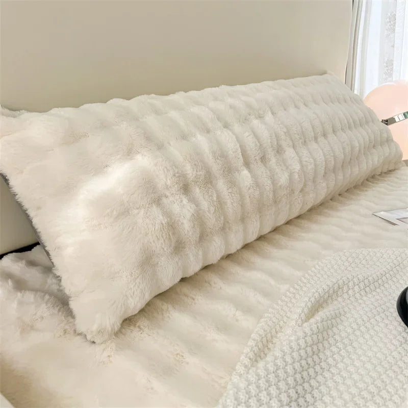 Solid Color Plush Long Pillowcase