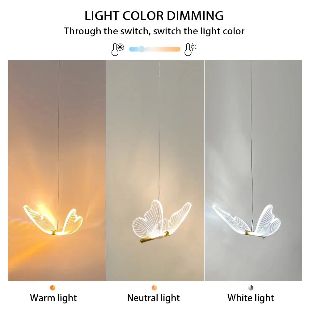 LED Butterfly Pendant Light