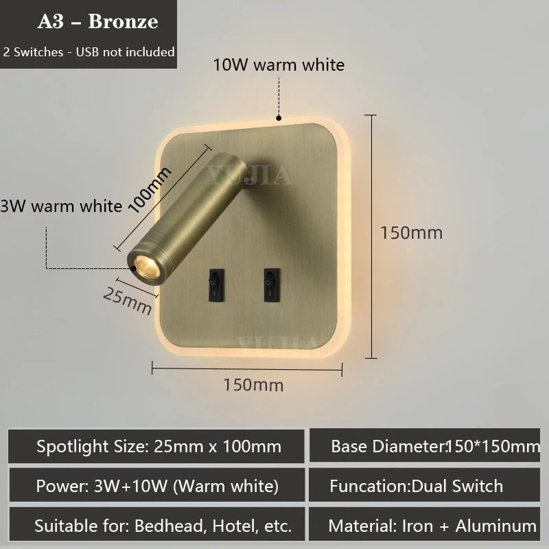 Multifunctional LED Wall Sconce With Switch