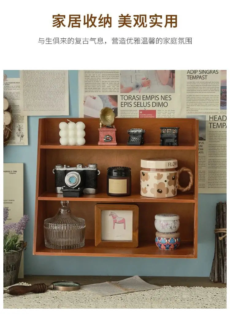 Wood Cosmetics Storage Rack