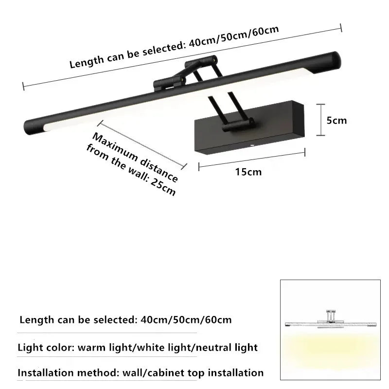 Telescopic Mirror Cabinet Light