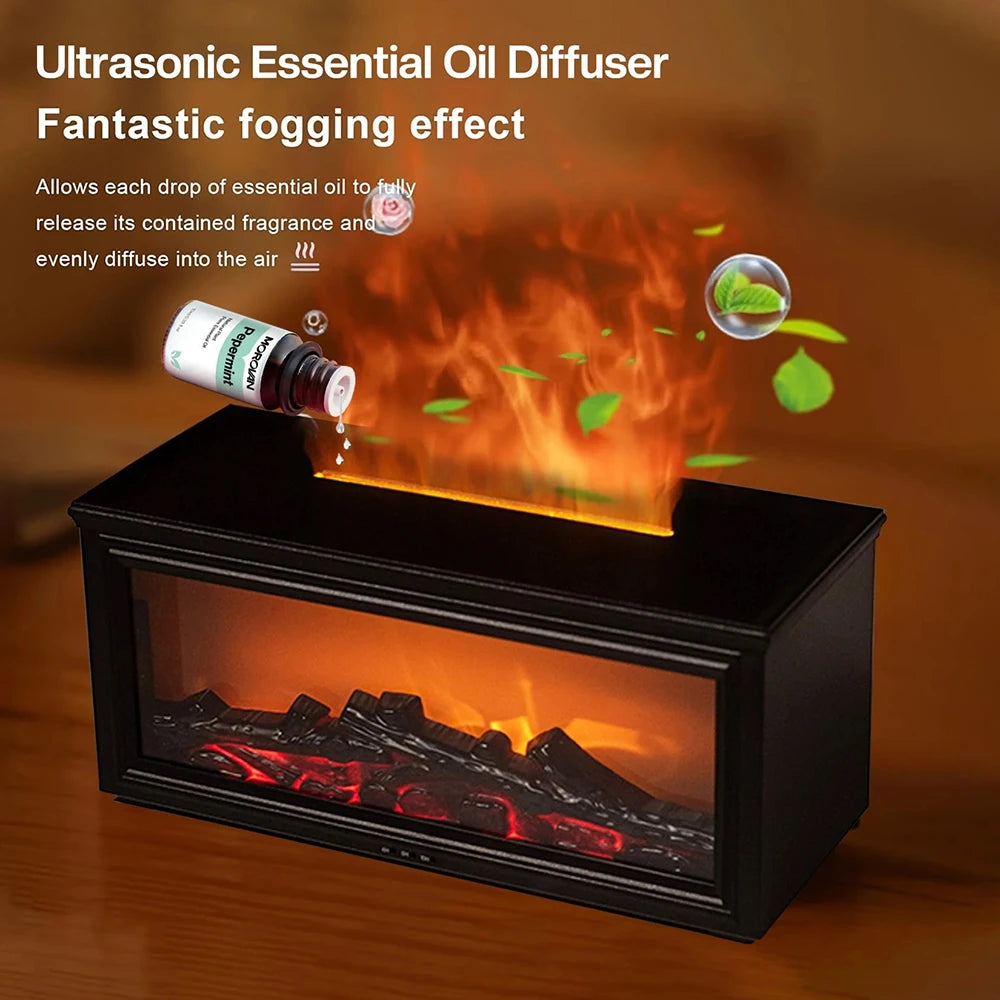 Eseential Oil Diffuser, Fireplace Flame Oil Diffuser - Aromatherapy