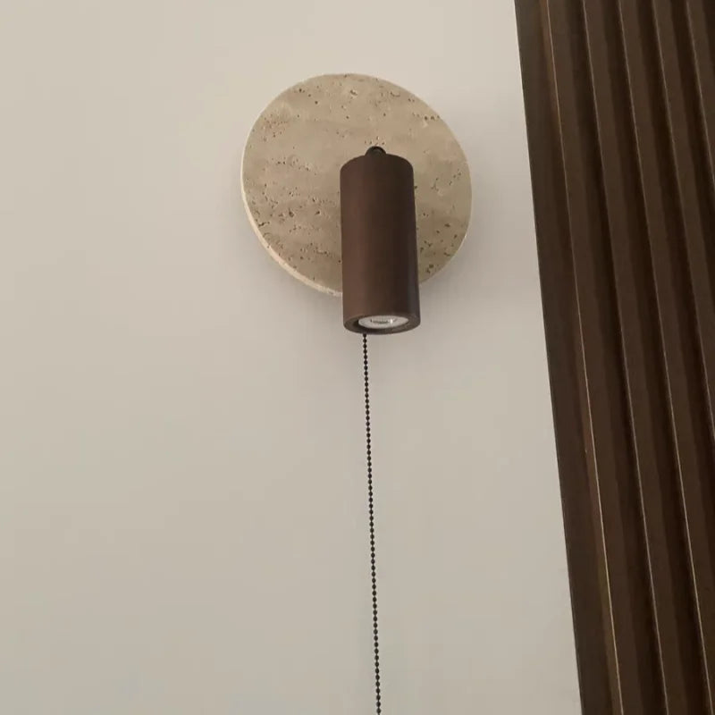 Wood Pull Chain Wall Sconce