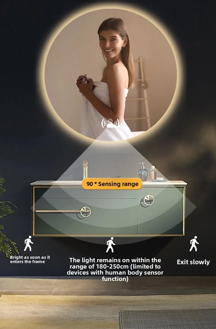 Smart Anti-Fog Round Vanity Mirror