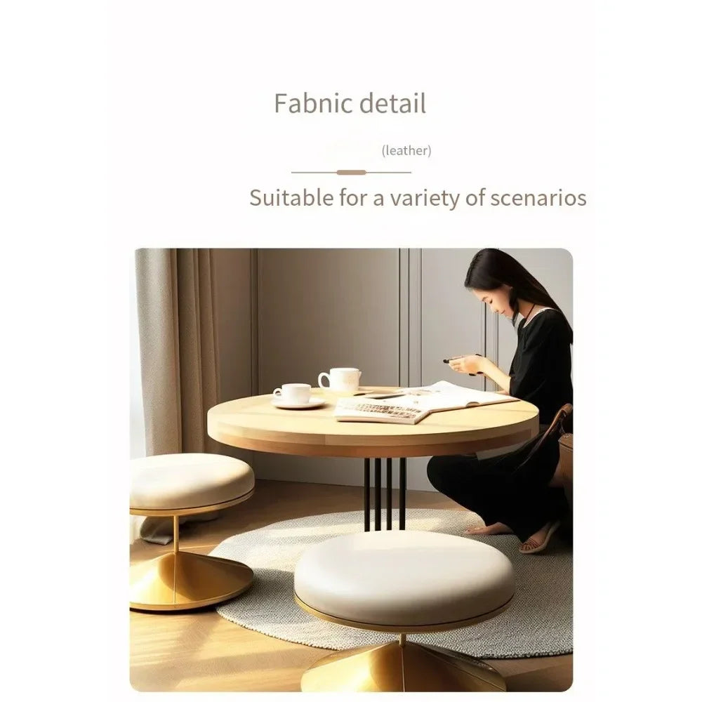 Round Leather Memory Foam Seat Pad