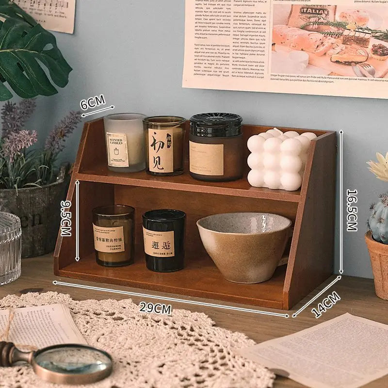 Wood Cosmetics Storage Rack