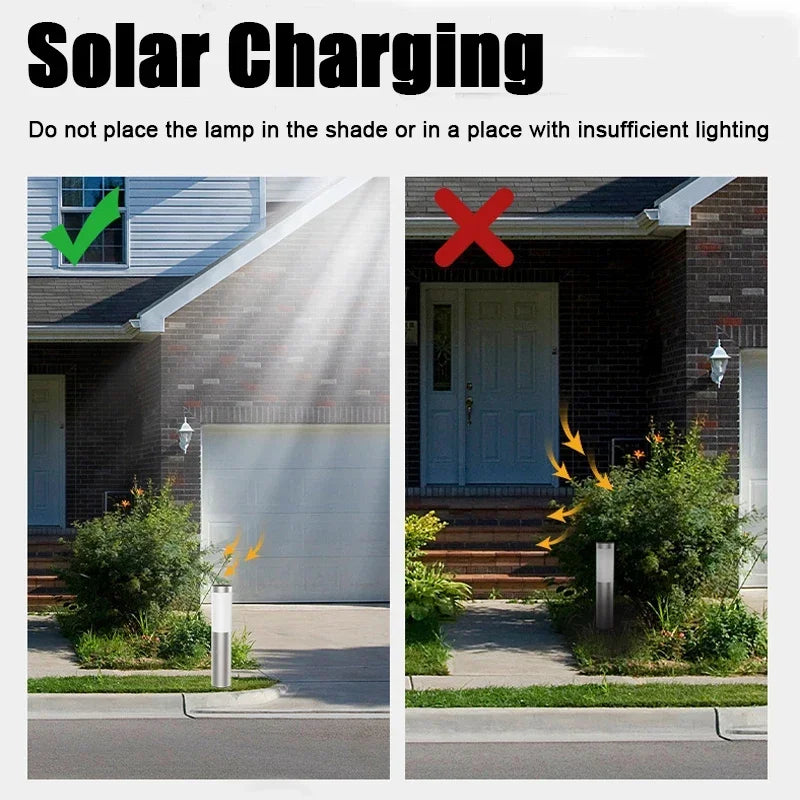Solar Garden Pathway Lights Outdoor Waterproof LED Lighting Ground Plug