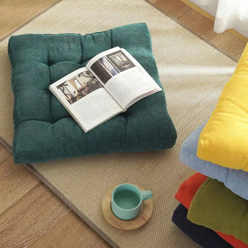 Corduroy Tufted Square Floor Cushion