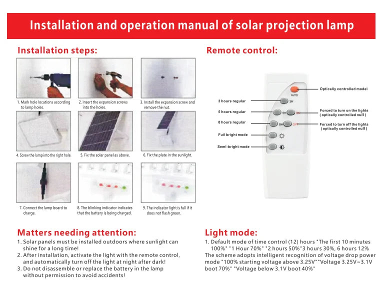 Solar Flood Light with Remote