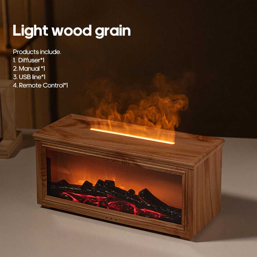 Simulated Fireplace Flames Aroma Diffuser Aromatherapy Ultrasonic Air