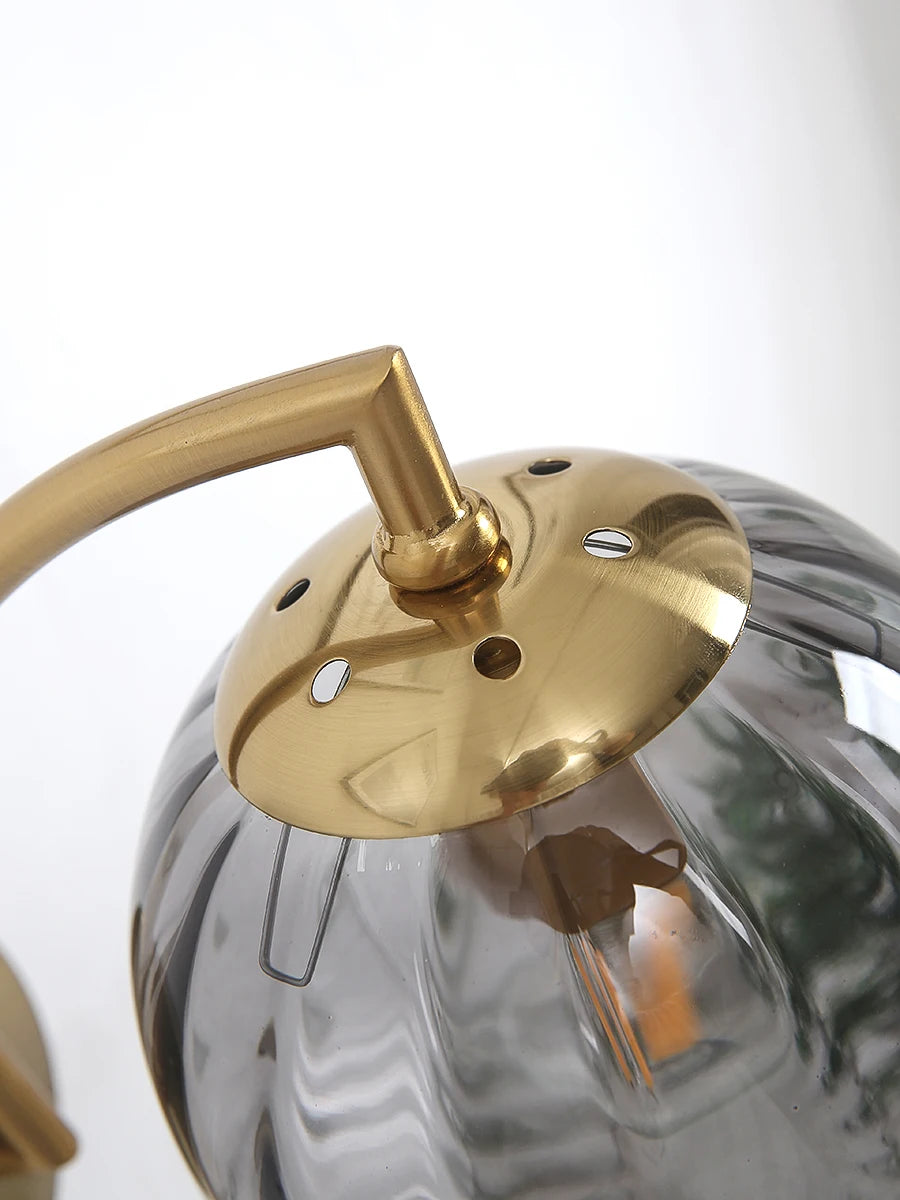 Glass Shade Bedside Wall Lamp
