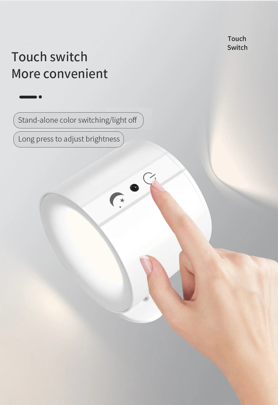 Touch Control Double Head Wall Lamp