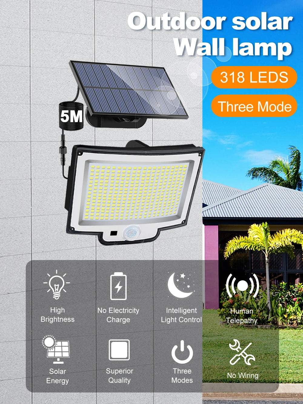 Solar Security Flood Light with Remote